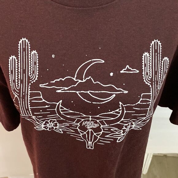 Burgundy white moon shine steer head 50 cotton 50 polyester brand new - Picture 2 of 4